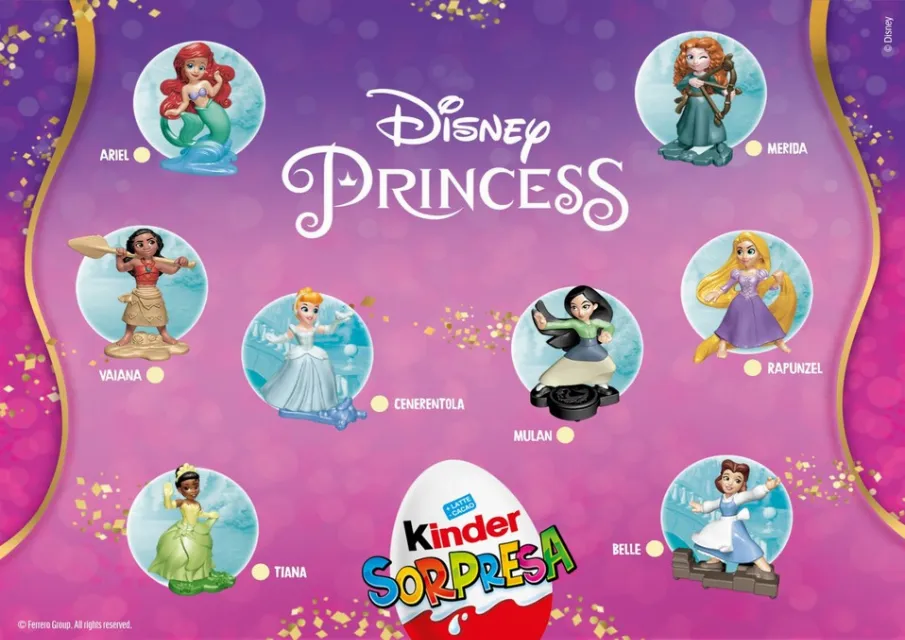 Disney Princess - Personaggi A Scelta VD340 - VD347 Kinder Sorpresa Italia 2022