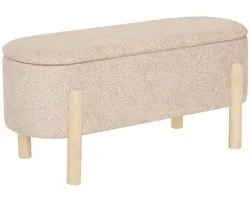 Banc coffre Muka ovale 1 place beige