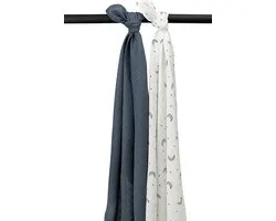 Meyco Baby Moon swaddle - 2-pack - hydrofiel - indigo - 120x120cm