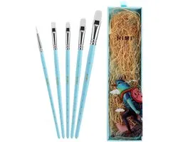 HIMI - Gouache penselen - Little Bird - set van 5 - Blauw