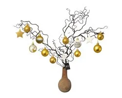 Branche décorative de Noël Bellatio Design - 3 tiges - 87 cm - Branches artificielles Décorations de Noël