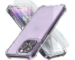 iTech Hoesje geschikt voor iPhone 14 Pro Max Transparant shock proof cover hoes case - met screenprotector