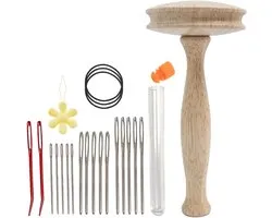 Stopper Mushroom, Stop Thread and Needles Stopper Set, Wooden Loom Tool for Socks, Stopper Egg, Gift for Crochet Knitting Lovers