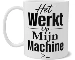 Grappige IT Mok met Nederlandse Tekst - Het Werkt Op Mijn Machine - Koffiemok Cadeau Software Developer & Code Nerd - Wit - Dubbelzijdig Bedrukt
