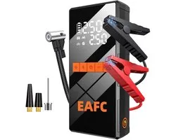 EAFC 12V Jumpstarter voor Auto & Motor met Compressor - 1000A / 20.000 mAh - 5-in-1 Starthulp met Compressor, Powerbank, LED Zaklamp en SOS Noodlicht - Standaard startkabelclip Jump Starter