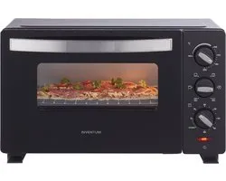 Inventum OV207B Vrijstaande mini oven - 20L - Hetelucht - 100-230°C - 6 ovenstanden - Zwart