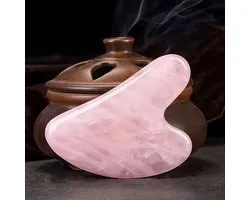 Gua Sha Premium Jade tool Roze-Rose Quartz -- 100% Natuurlijke Rozenkwarts Steen -Massagehulpmiddel – Gezichtsmassage – Massage – Ontspanning