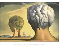 Kunstdruk Salvador Dali - Les Trois Sphinx de Bikini 80x60cm