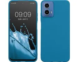 kwmobile coque de téléphone compatible avec Motorola Moto G34 5G - Coque pour smartphone - Coque arrière en bleu caraïbe