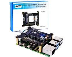 Allecto - M.2 NVMe PCIe Adapter - Geschikt voor Raspberry Pi 5 - M-Key - Ondersteunt SSD M.2 2230 2242 - Voor Raspberry Pi 5 4GB/8GB