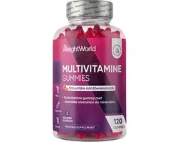 WeightWorld Multivitamine Gummies - 120 gummies - 13 Essentiële Vitamines & Mineralen - Multivitaminen Man & Vrouw - Natuurlijke Aardbeiensmaak