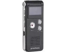 Prestara - Professionele Digitale Voice Recorder – Draagbare Dictafoon met 560 Uur Opnamecapaciteit en Kristalhelder Geluid!