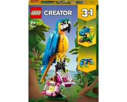 LEGO Creator 3in1 Exotische Papegaai - Kikker - Vis Dieren Speelgoed Set voor Kinderen - 31136