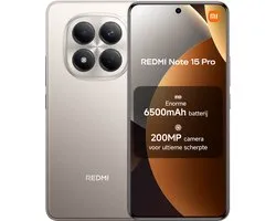 Xiaomi REDMI Note 15 Pro - 12 GB RAM - 512 GB - Titanium - Enorme 6500mAh batterij - Nieuwe 200MP camera met ultieme scherpte - Corning® Gorilla® Glass Victus® 2