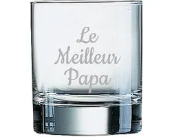 Whiskeyglas gegraveerd - 20cl - Le Meilleur Papa