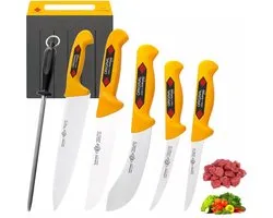 Eikaso Solingen Slagersmessenset 6-Delig – Incl. Fileermes, Chefmessen, Uitbeenmessen & Aanzetstaal