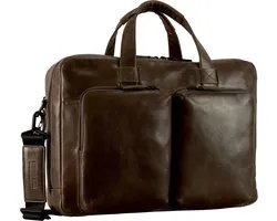 LEONHARD HEYDEN Cuir serviette pour ordinateur portable Porto RV-Aktenmappe 2 Fächer 7811 Graubraun marron foncé