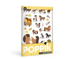 Poppik Educatieve mini stickerposter - Ponyclub - 27 herbruikbare stickers