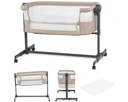 Kinderkraft NESTEE UP 2 - Co-sleeper - Inclusief matras - 5 hoogtestanden - Beige