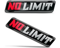 2 x 3D Gel Silicone Stickers Bumper Sticker Decals Badge Emblem Tuning for Car Motorcycle Helmet Bicycle No Limit - ShopVlot