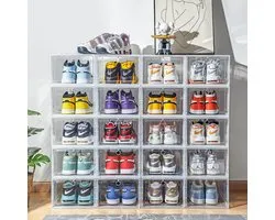 Boîte à chaussures - Boîte à baskets - Oraniseur à chapeau - Présentoir voitures miniatures - Chaussures pour femmes - Baskets pour femmes - Escarpins - Transparent