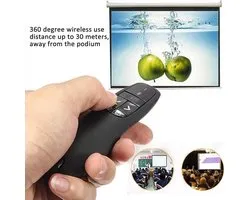 USB Draadloze USB Presenter 100 meter - Wireless Presentatie Klikker met Laser Pointer - Zwart