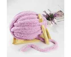 Chunky Wol Lila - 100% Polyester Chenille - Blanket Chunky Yarn - 250 g - Breigaren - Giant Yarn - 2 cm - dik steek - Super chunky wol - Breigaren - Soft - Fluffy