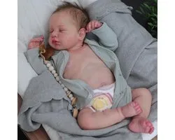 Dolls Siliconen Full Body 20 inch Anatomisch Correcte Baby Jongen Pop Zachte Siliconen Reborn Baby's Levensechte Realistische Babypoppen met Geworteld Haar voor Kinderen Leeftijd 3+