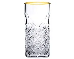 Glas Long Drink Timeless Retro Cut Golden Rim 30 cl