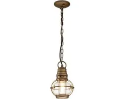Kichler LED Buiten Hanglamp Bridge Point | 1X E27 Max 60W | IP44 | Dimbaar | Natural Brass