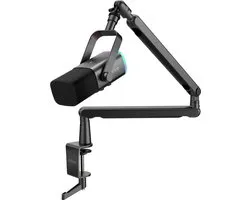 FIFINE - TAM8 - USB / XLR Studio microfoon - Flexibele Arm ( BM88 ) - Met kabelgoot - Geschikt voor PC/PS4/PS5 - RGB - Podcast - Gaming - Streaming - Zwart