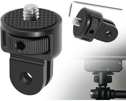 KAPSING 1/4 inch 360° rotation tripod holder threaded adapter camera accessories compatible with GoPro helmet holder motorcycle compatible with Insta