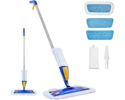 Solayne Dweil - Dweilsysteem - Spray mop - Dweilstok - Dweilmop - Met waterreservoir - 2 in 1 - Vloerreiniger - Incl. wasbare pads