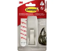 3M Crochet métallique « Modern Reflection » Command (L x l x H) 102 x 38 x 38 mm nickel (brossé) Contenu: 1 pc(s)