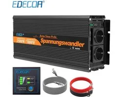Edecoa 12V-230V Zuivere Sinus Omvormer - 3500W/7000W + controller | 2x USB Poorten