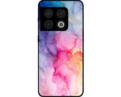 Smartphonica Telefoonhoesje Geschikt voor OnePlus 10 Pro met marmer opdruk - TPU backcover case marble design - Regenboog geschikt voor OnePlus 10 Pro