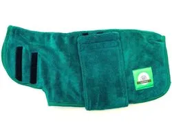 Cavlicious® hondenbadjas - zware kwaliteit - microvezel - groen - S