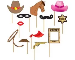 FIESTAS GUIRCA, S.L. - Cowboy photobooth set 12 stuks