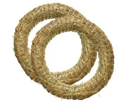 Decoratie krans van stro - 2x - 30 x 5 cm - DIY kransen maken - kerst deurkrans/kerstkrans - strokrans