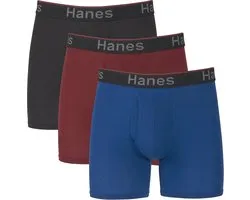 Hanes Hanes Total Support Pouch Men's Boxer Brief Underwear, Anti-chafing, Moisture-wicking Odor Control, 3-pack heren Boxerslips (3-Pack)