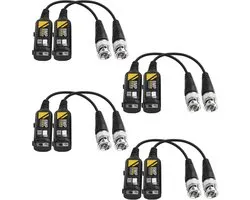 Video Balun Connectoren - CCTV Adapters - Camera Beveiliging - 8MP HD Transmissie - 400M Bereik - Zwart