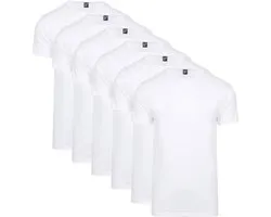 Alan Red Derby 6-Pack O-Hals T-shirts Wit Aanbieding - Maat M - Heren - Basic T-shirt