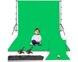 Écran vert avec trépied - Système de fond - Tissu d'écran vert - Green Screen Studio - Vert