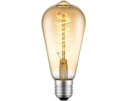 Home Sweet Home - Edison Vintage E27 source lumineuse LED filament Drop - Ambre - 6.4/6.4/14cm - ST64 Spiral - Retro LED lampe - Dimmable - 4W 280lm 2700K - lumière blanc chaud - pour les douilles E27