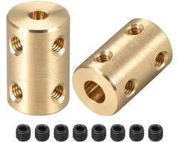 sourcing map schacht koppeling robot motor wiel rigid koppeling 10mm naar 10mm L22xD16 goudkleur 4mm to 6mm Gold Tone 2pcs
