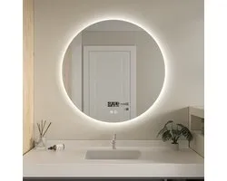 Bella Mirror Smart Badkamerspiegel met LED Verlichting & Verwarming – Wandspiegel Rond – Anti Condens Douchespiegel - Frameloos - 80CM