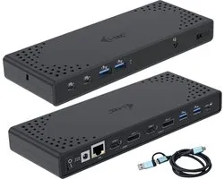 i-tec USB 3.0 / USB-C / Thunderbolt 3 Dual Display Docking Station + Power Delivery 65W