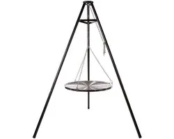 RedFire BBQ Tripod - Food&Fire - Driepoot met Rooster - Zwart - Staal - Ø65 cm