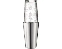 Westmark Boston Shaker Boogie – cocktailshaker met schaalverdeling, professionele cocktailmixer, baraccessoires, inclusief recepten – roestvrij staal, 350ml