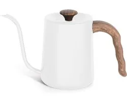 House of Husk Slow Coffee Ketel - Pour Over Kettle - Gooseneck kettle - Heet Water Ketel - Coffeemaker - RVS - Cafetière - 600 ml - Wit